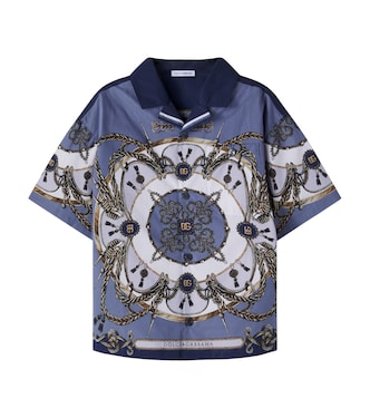 Printed cotton poplin shirt | Dolce&Gabbana Kids