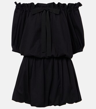 Tie-neck cotton faille minidress | Patou