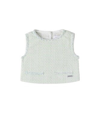 Bon Ton cotton-blend bouclé top | Monnalisa