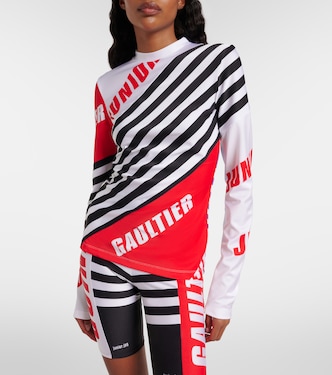 Logo striped jersey T-shirt in multicoloured - Jean Paul Gaultier