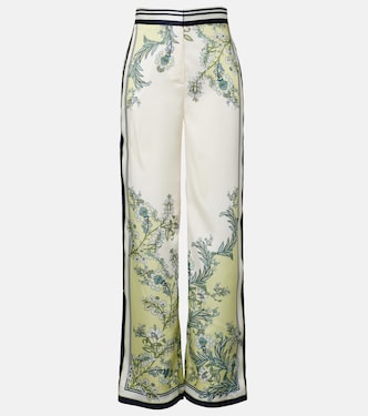Grigore floral twill palazzo pants | Veronica Beard