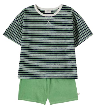 Enea and Root cotton-blend terry T-shirt and shorts set | Cozmo