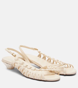 Estra braided leather slingback sandals | Chloé