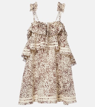 Leopard-print ruffled cotton minidress | The Attico