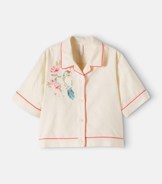 Aster embroidered cotton shirt | Zimmermann Kids