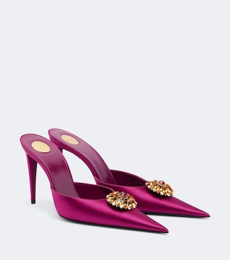 Cosmo embellished satin mules | Saint Laurent