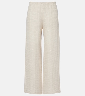 Stella sequined linen-blend wide-leg pants | Leset
