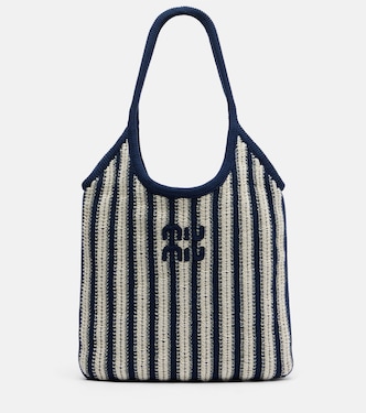 Ivy striped crochet shoulder bag | Miu Miu
