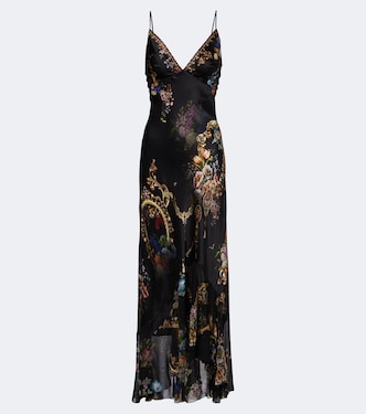 Vestido lencero de satén de seda floral | Camilla