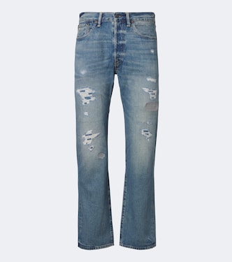 Distressed straight jeans | RRL