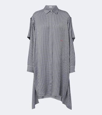 Gingham silk shirt dress | Loewe