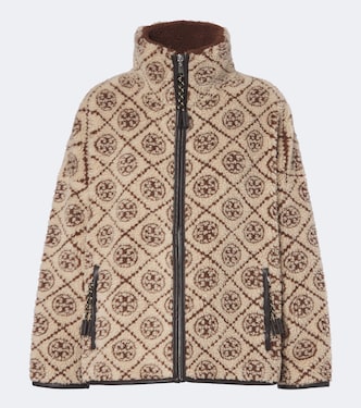 Veste T Monogram en teddy à imprimé | Tory Burch