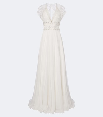 Bridal Momento tulle and silk chiffon gown | Jenny Packham