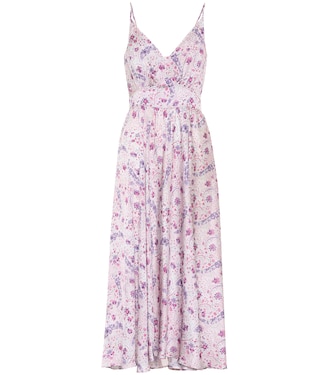 Robe midi imprimée en satin | Rabanne