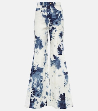 Pantalon évasé tie & dye en lin | Chloé