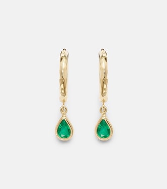 Boucles d’oreilles Charmed Micro Gabby en or 18 ct et émeraudes | Octavia Elizabeth