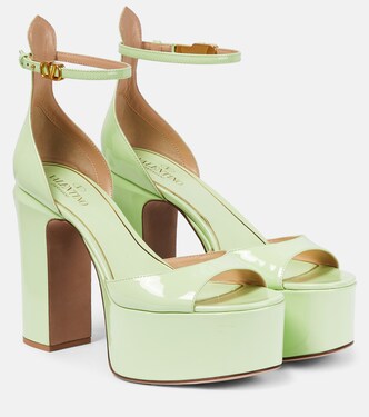 VLogo patent leather platform sandals | Valentino Garavani