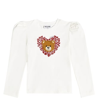 Teddy Bear cotton-blend jersey top | Moschino Kids