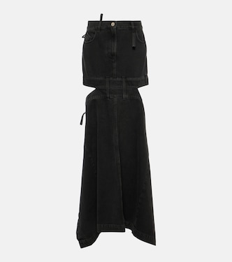 Deconstructed denim maxi skirt | The Attico
