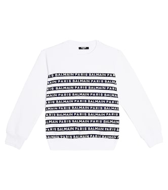 Logo cotton jersey sweatshirt | Balmain Kids