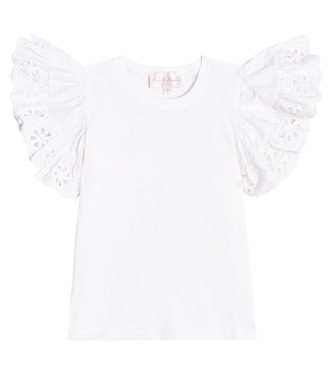 Ruffled lace-trimmed cotton shirt | Petite Amalie  