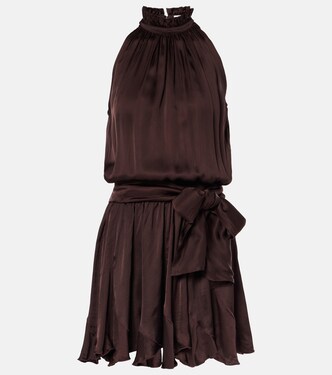 Bianca halterneck satin minidress | Poupette St Barth