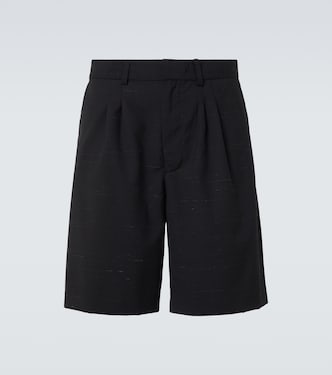 Heathered cotton and wool shorts | Commas