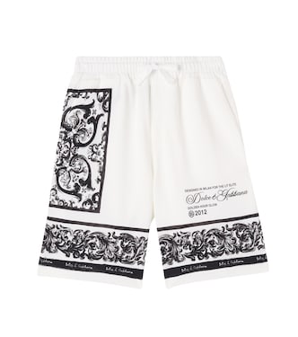 Majolica logo cotton piqué Bermuda shorts | Dolce&Gabbana Kids