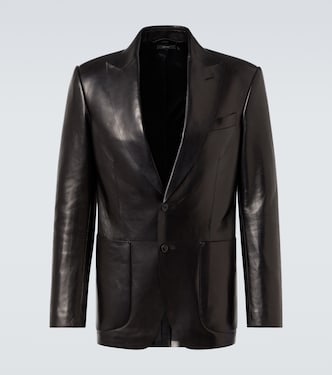 Single-breasted leather blazer | Tom Ford