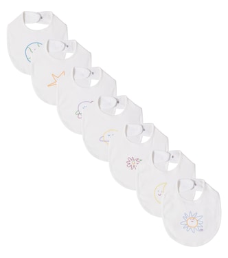 Baby set of 7 embroidered cotton bibs | Stella McCartney Kids