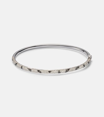 Bracelet Jonc Zèbre en or blanc 9 ct et diamants  | Yvonne Léon
