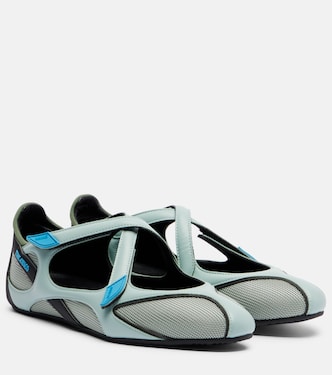 Floor 01 leather-trimmed ballet flats | The Attico