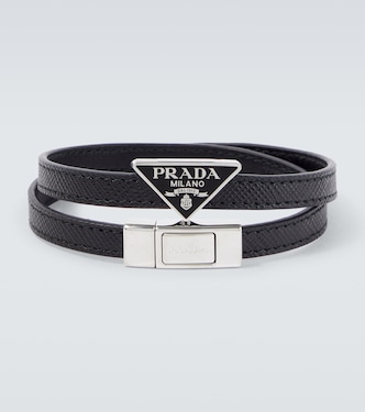 Logo Saffiano leather bracelet | Prada
