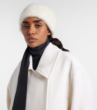 Ribbed-knit wool-blend beanie in white - Toteme | Mytheresa display picture 1