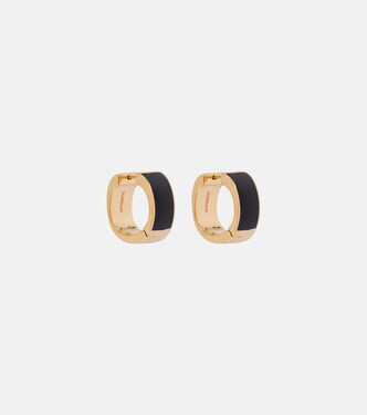 Signature enamel gold-plated hoop earrings | Toteme