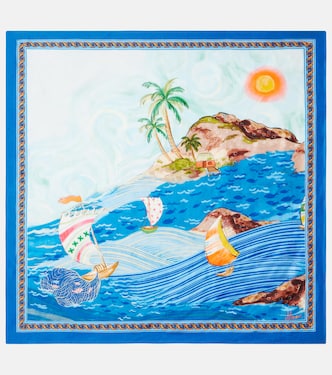 Printed silk twill scarf | Alémais