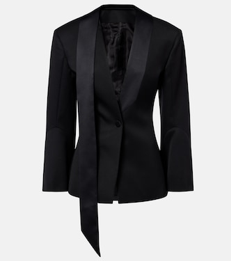 Satin-trimmed virgin wool blazer | The Attico
