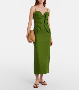 FARM Rio, Monstera Linen midi dress, Women, Green, US 16, Dresses FARM Rio, Monstera Linen midi dress, Women, Green, US 16, Dresses