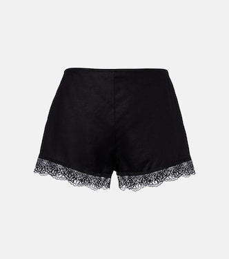 Von lace-trimmed linen shorts | Staud