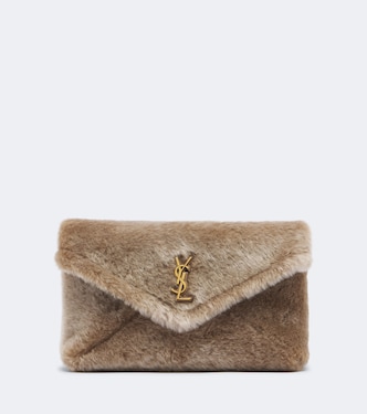 Cassandre Large shearling clutch | Saint Laurent