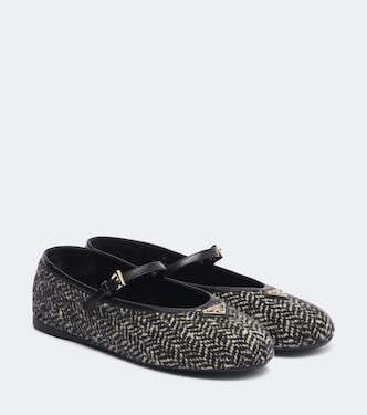 Bailarinas Mary Jane de tweed chevron | Prada