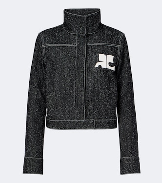 Logo denim tweed jacket | Courrèges