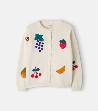 Fruity wool and cotton-blend cardigan | Konges Sløjd