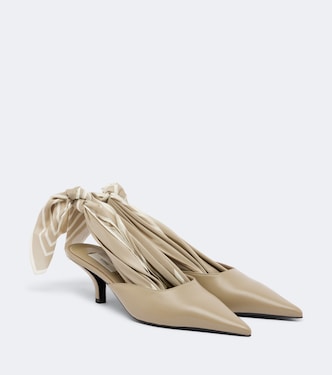 Scarf leather slingback pumps | Toteme