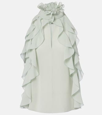 Ruffled silk chiffon top | McQueen