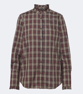 Elio ruffled checked cotton shirt | Nili Lotan