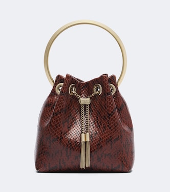 Bolso saco Bon Bon Small de piel grabada | Jimmy Choo