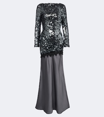 Lace-trimmed sequined paneled gown | Christopher Esber