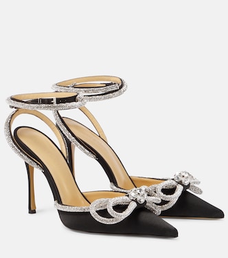 Pumps Double Bow in raso con cristalli | Mach & Mach