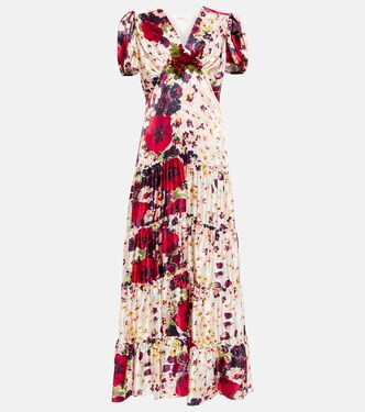 Robe longue en soie à fleurs | Rodarte
